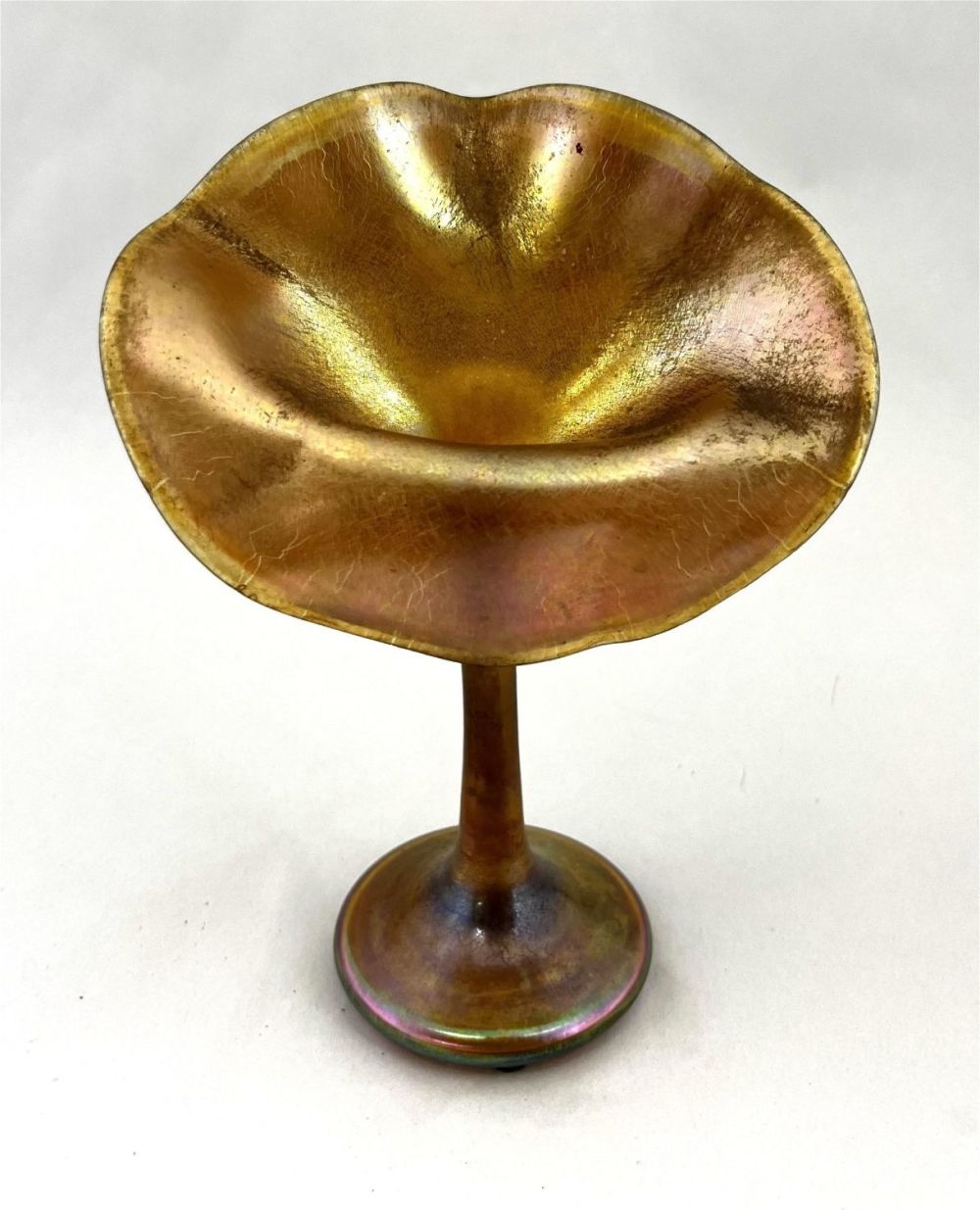 Lot 373: Quezal Iridescent Gold jack vase