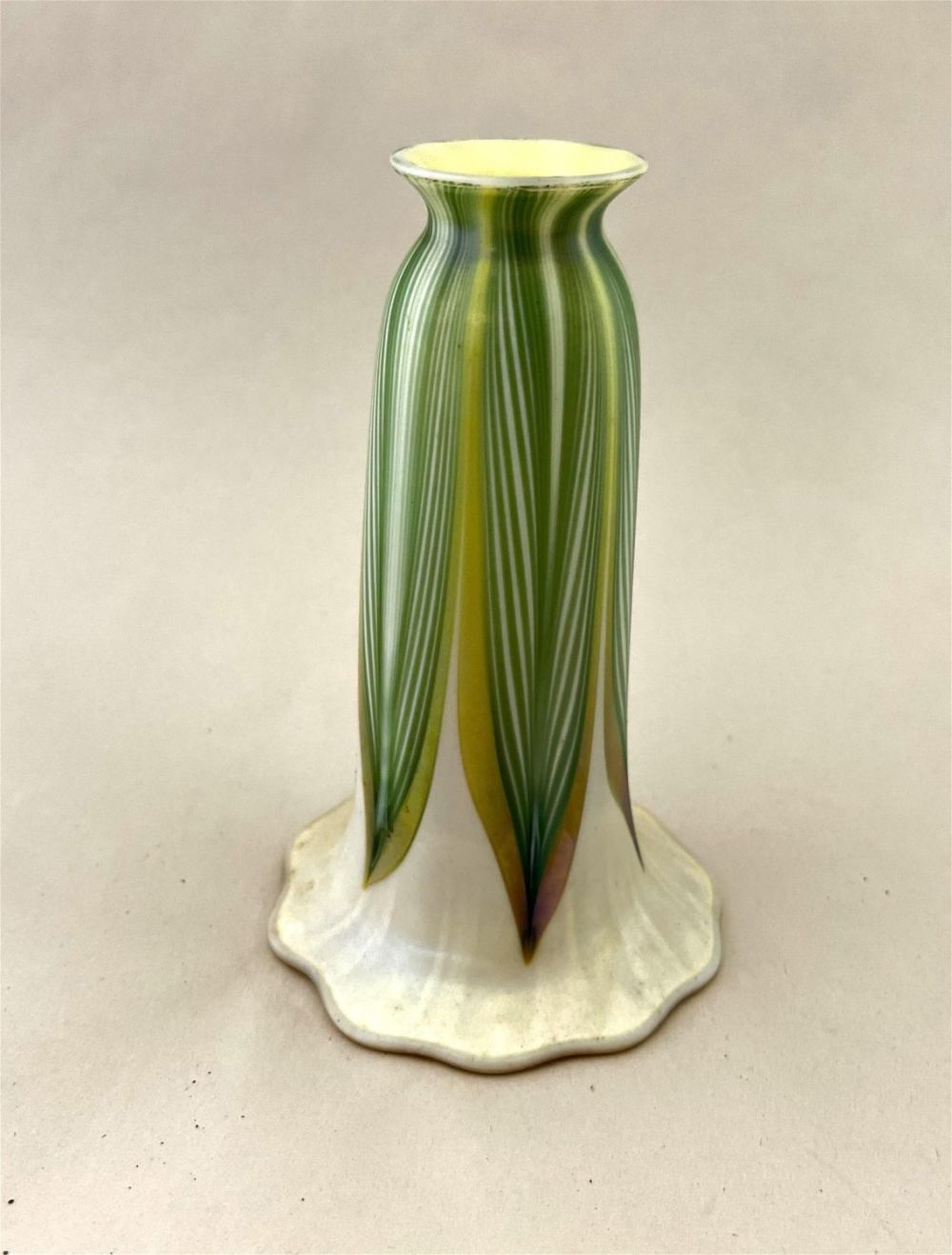 Lot 379: Quezal lily glass shade