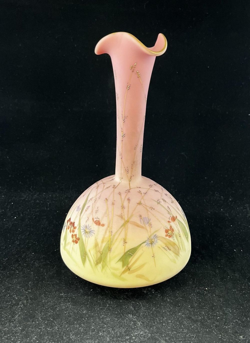 Lot 233: Mt. Washington Burmese glass vase