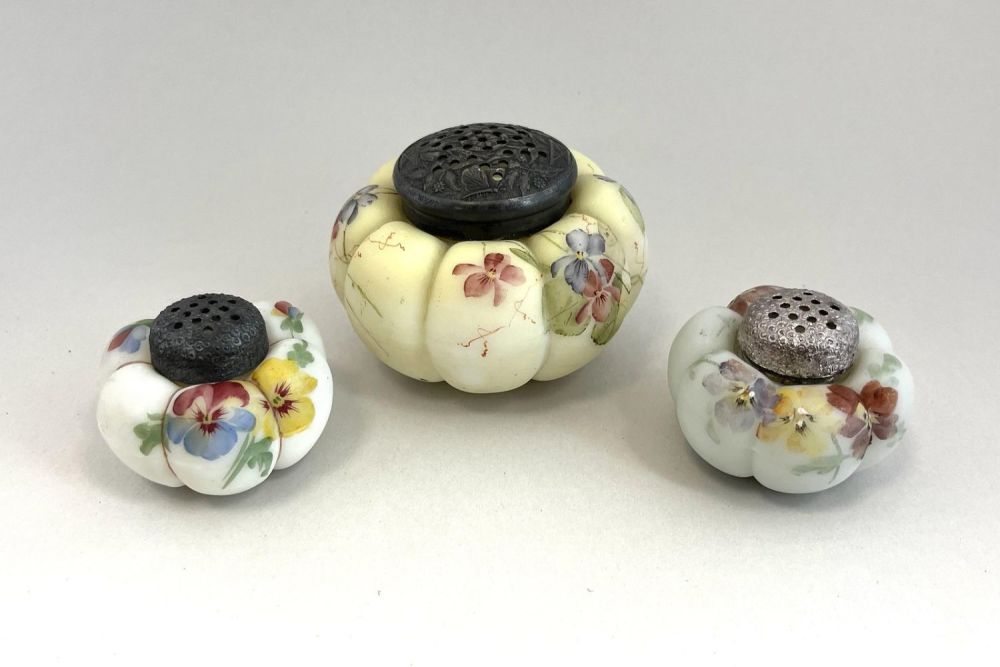Lot 238: Mt. Washington glass shaker set