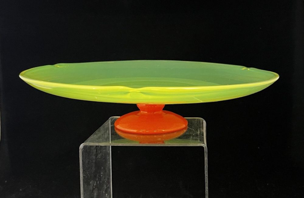 Lot 383: Large Schneider Art Glass compote