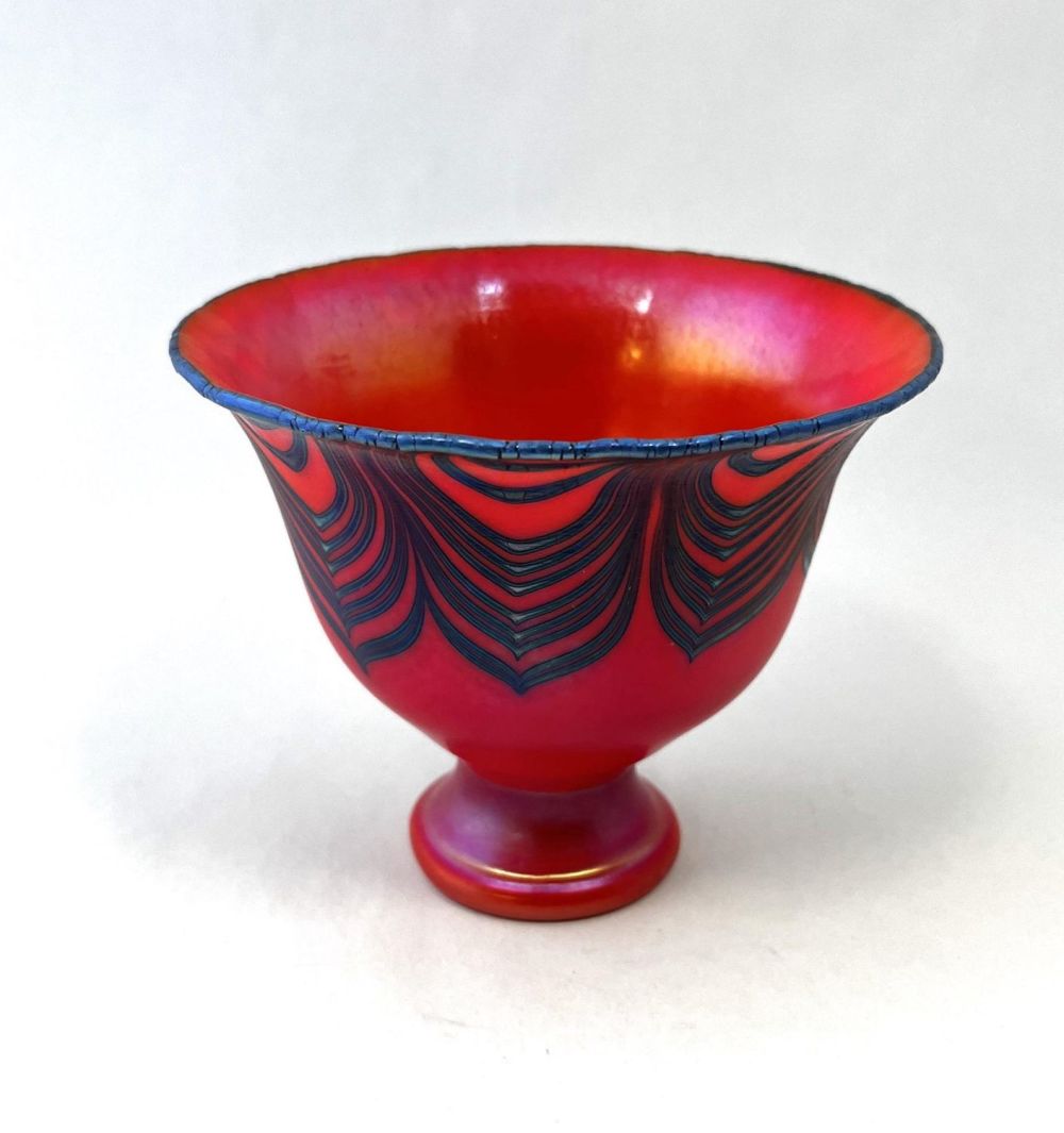 Lot 409: Charles Lotton red glass vase