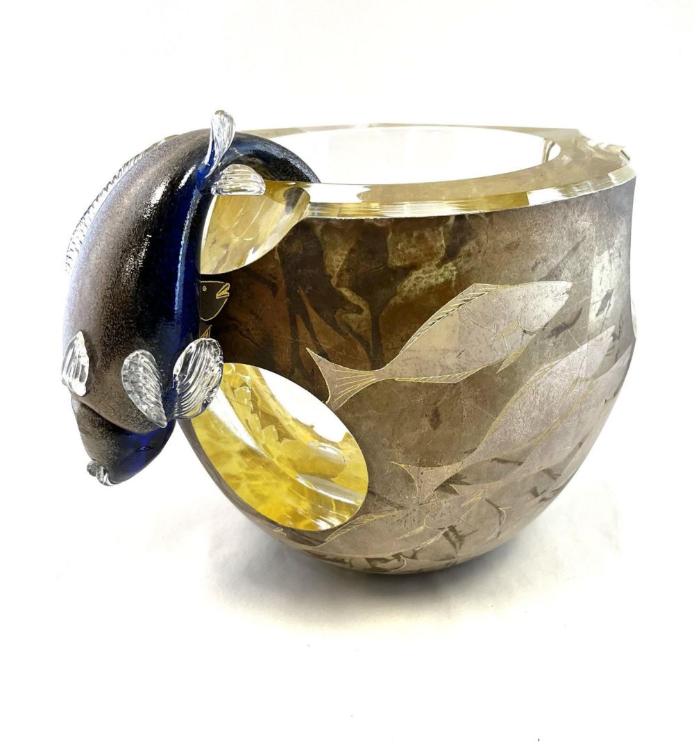 Lot 427: Hiroshi Yamano art glass sculpture