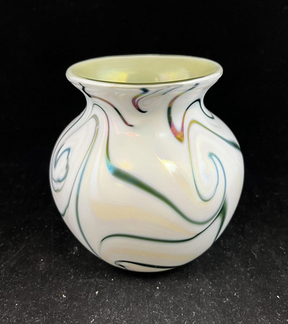 Lot 444: Early Charles Lotton glass vase