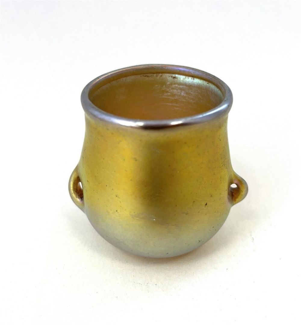 Lot 202: Tiffany Gold Favrile 2 handle toothpick
