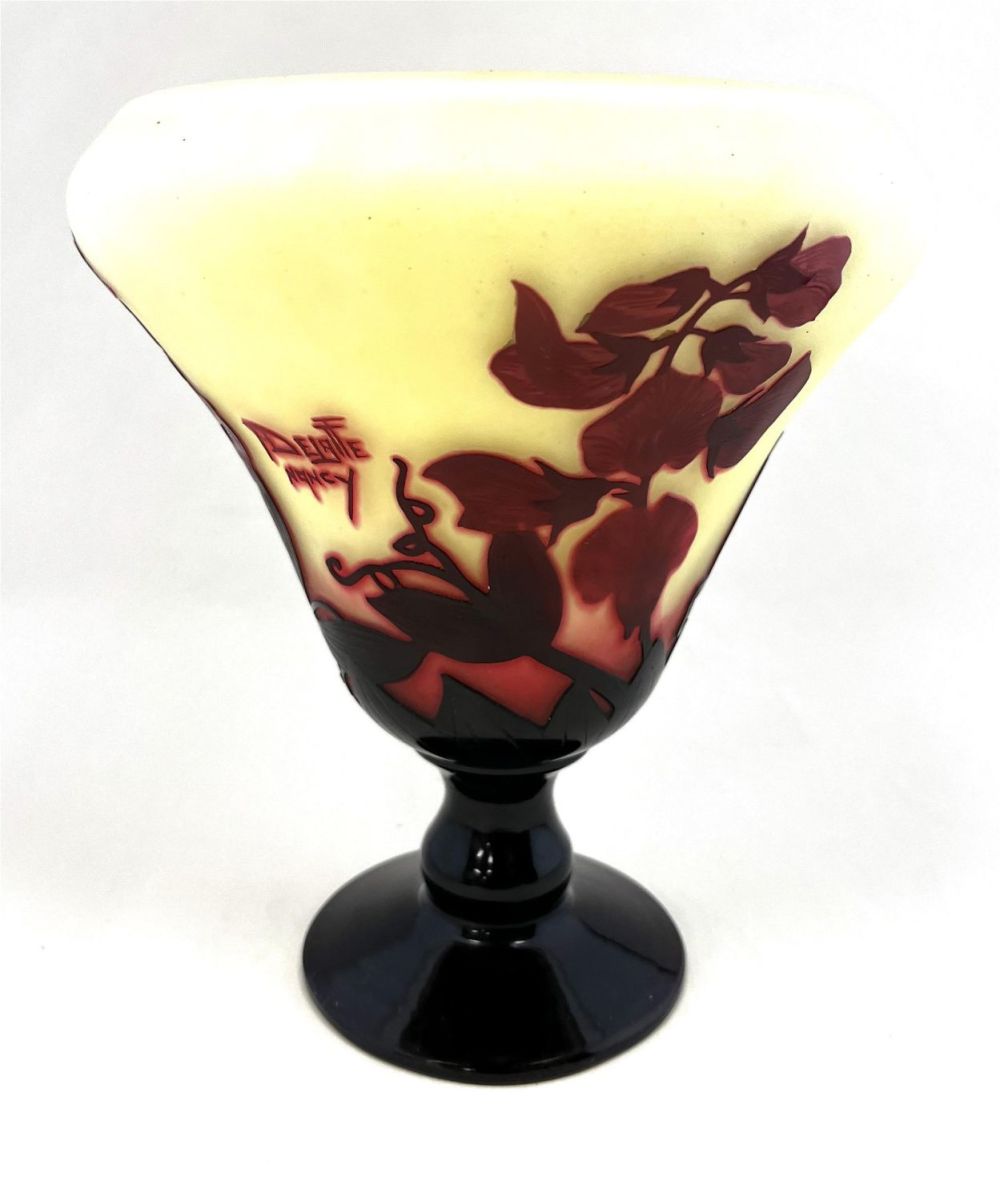 Lot 303: A Delatte French cameo glass compote