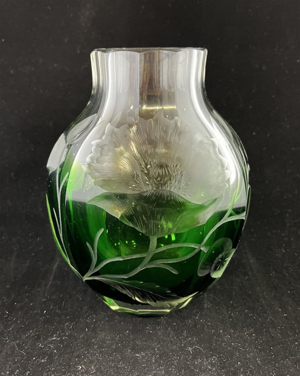 Lot 357: Moser intaglio cut glass vase