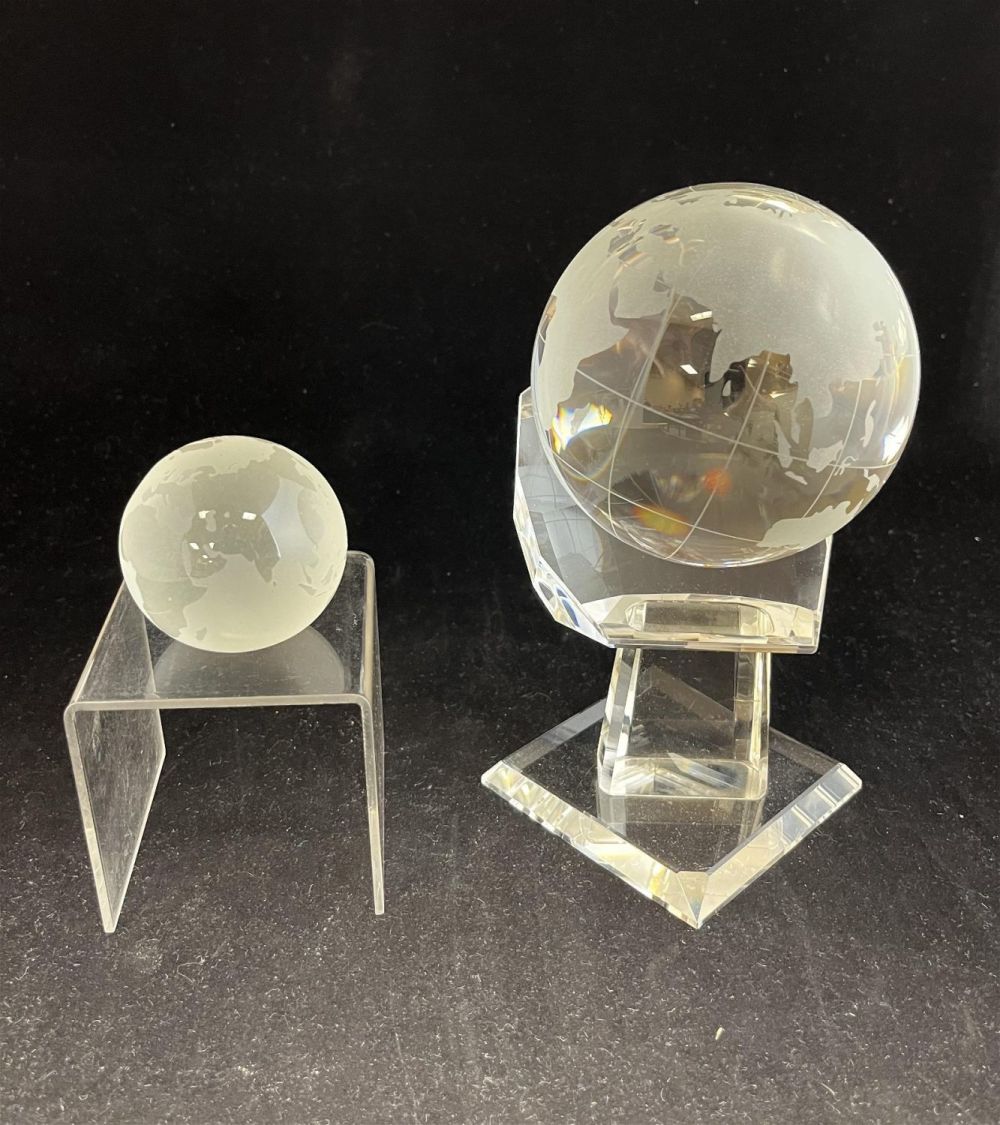 Lot 367: Two clear World paperweights