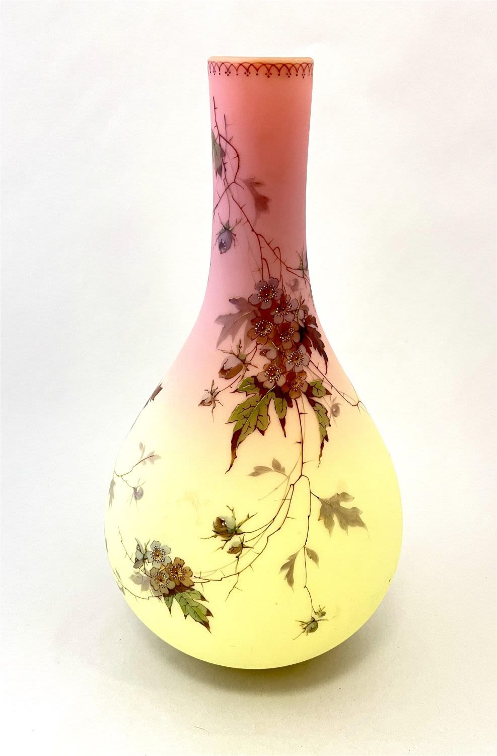 Lot 173: Webb Burmese glass vase