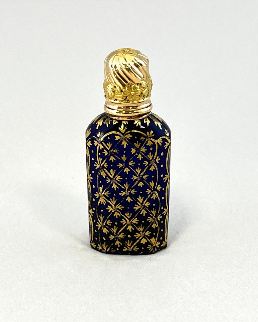 Lot 196: Cobalt blue 18K glass perfume