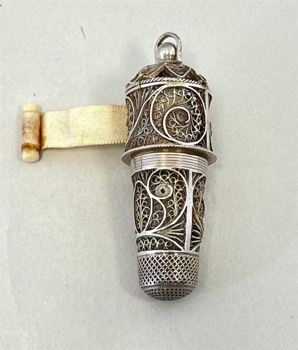 Lot 202: French thimble with tape