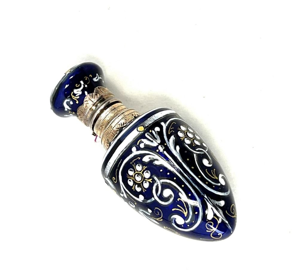 Lot 214: Cobalt Vienna perfume bottle