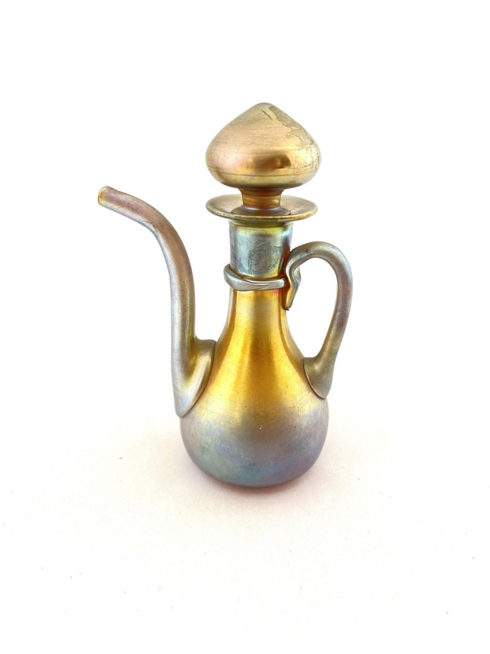 Lot 231: Steuben Gold Aurene oil cruet