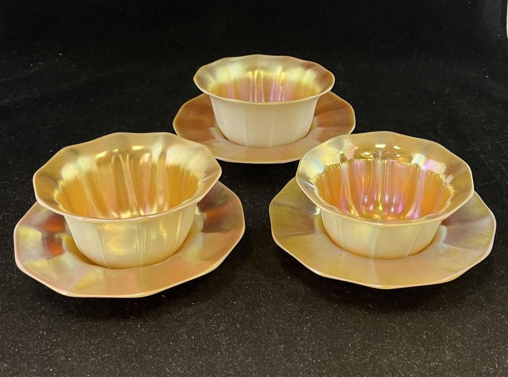 Lot 236: Steuben six piece gold over Calcite