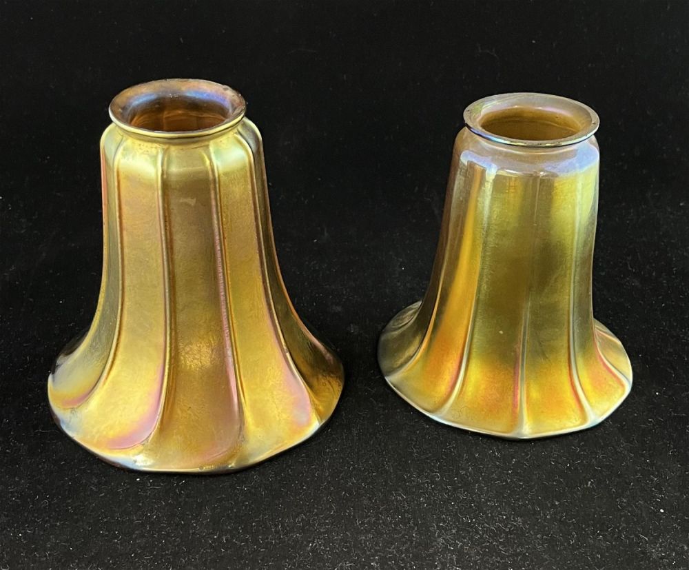 Lot 237: Two Steuben Gold Aurene shades