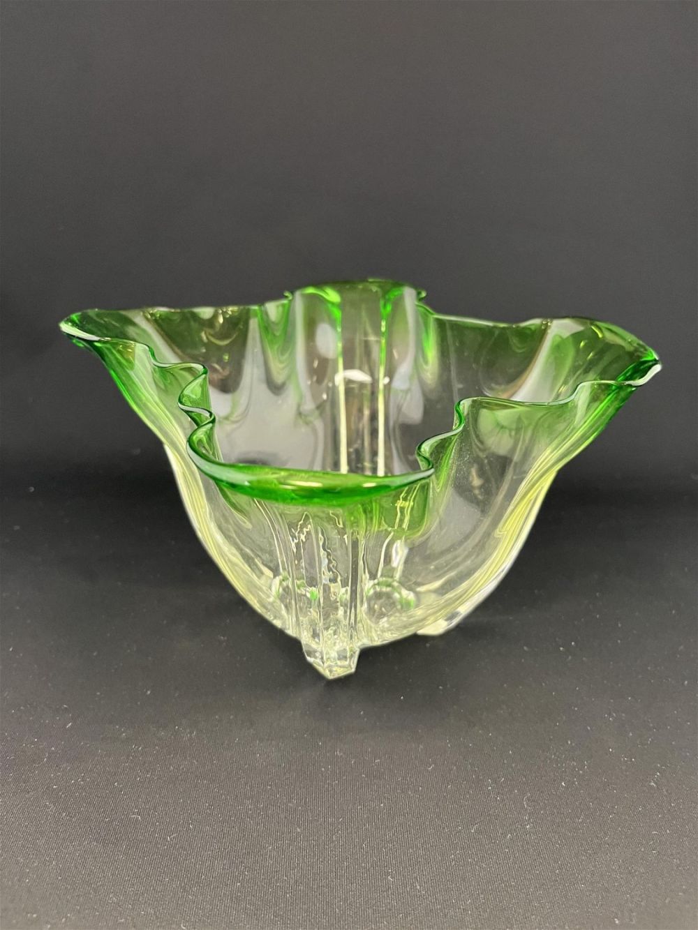 Lot 244: Steuben green Grotesque bowl