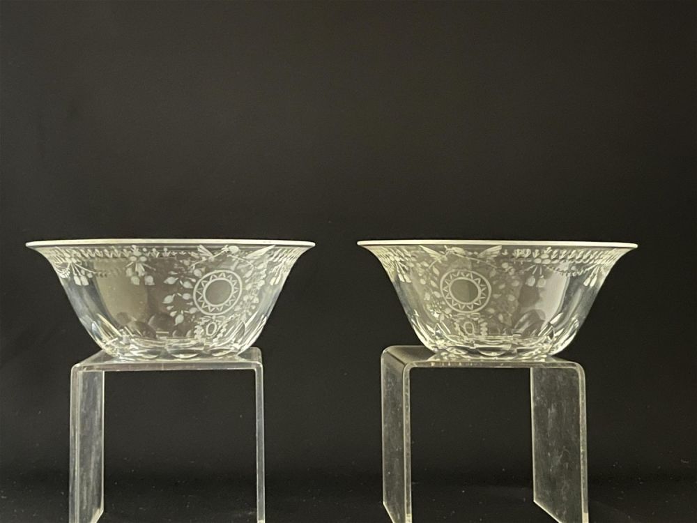 Lot 245: Steuben Strawberry Mansion dishes