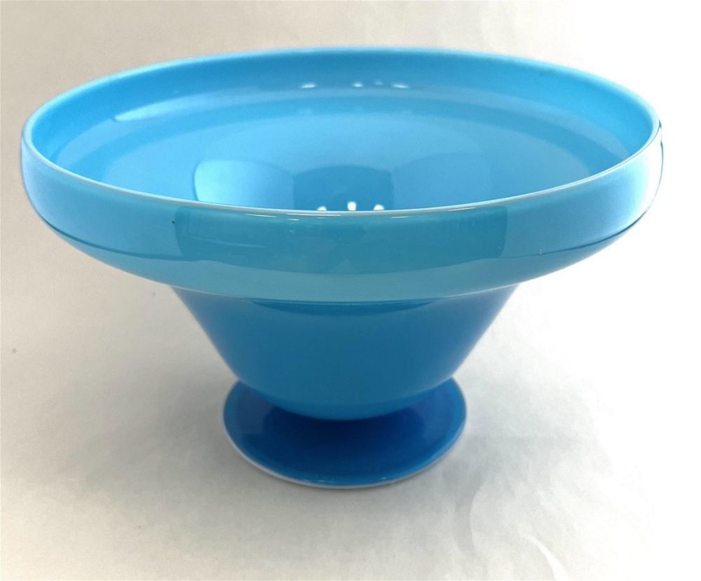 Lot 250: Steuben light blue Jade footed bowl