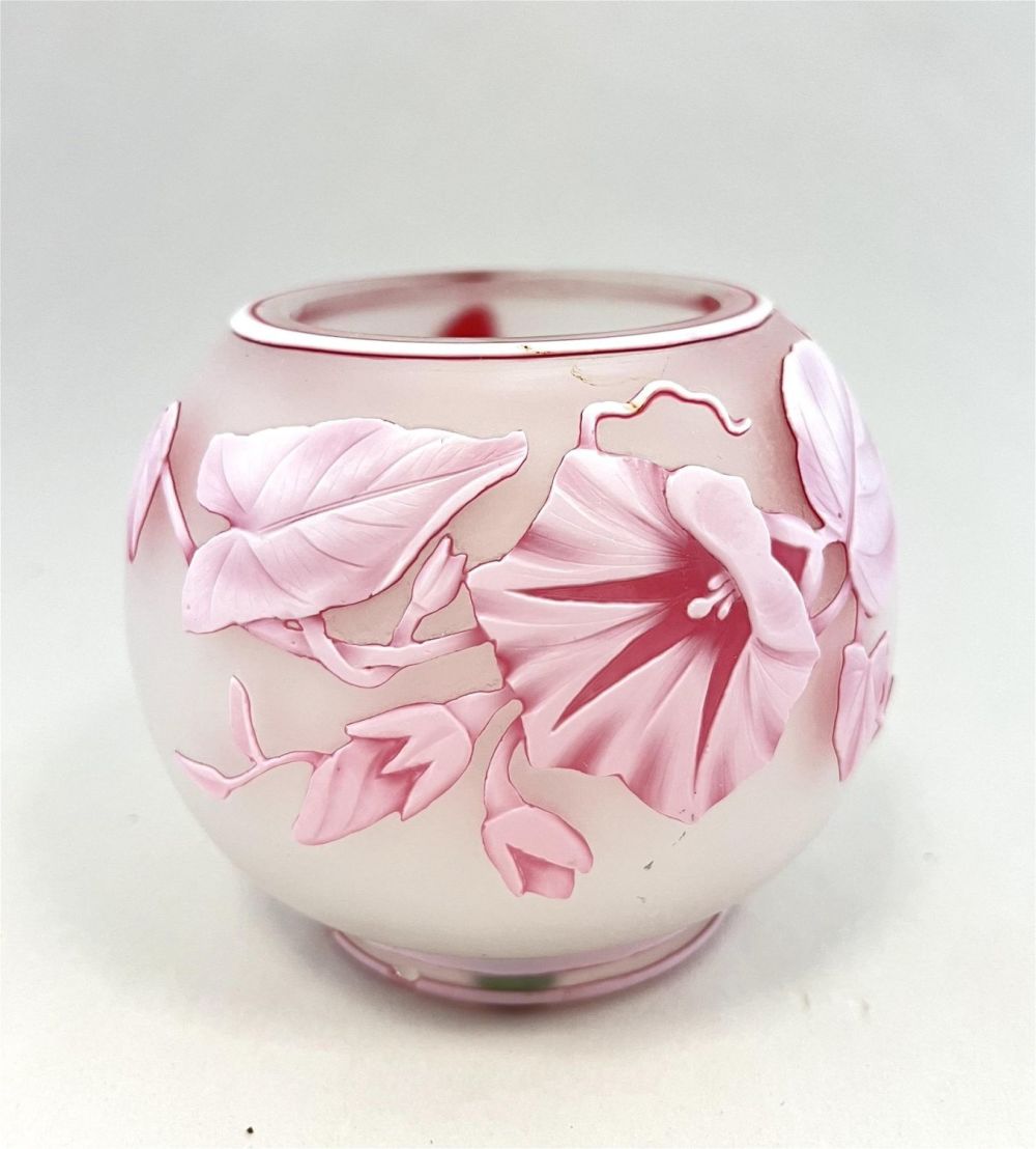 Lot 152: Three Color Webb Cameo rose bowl