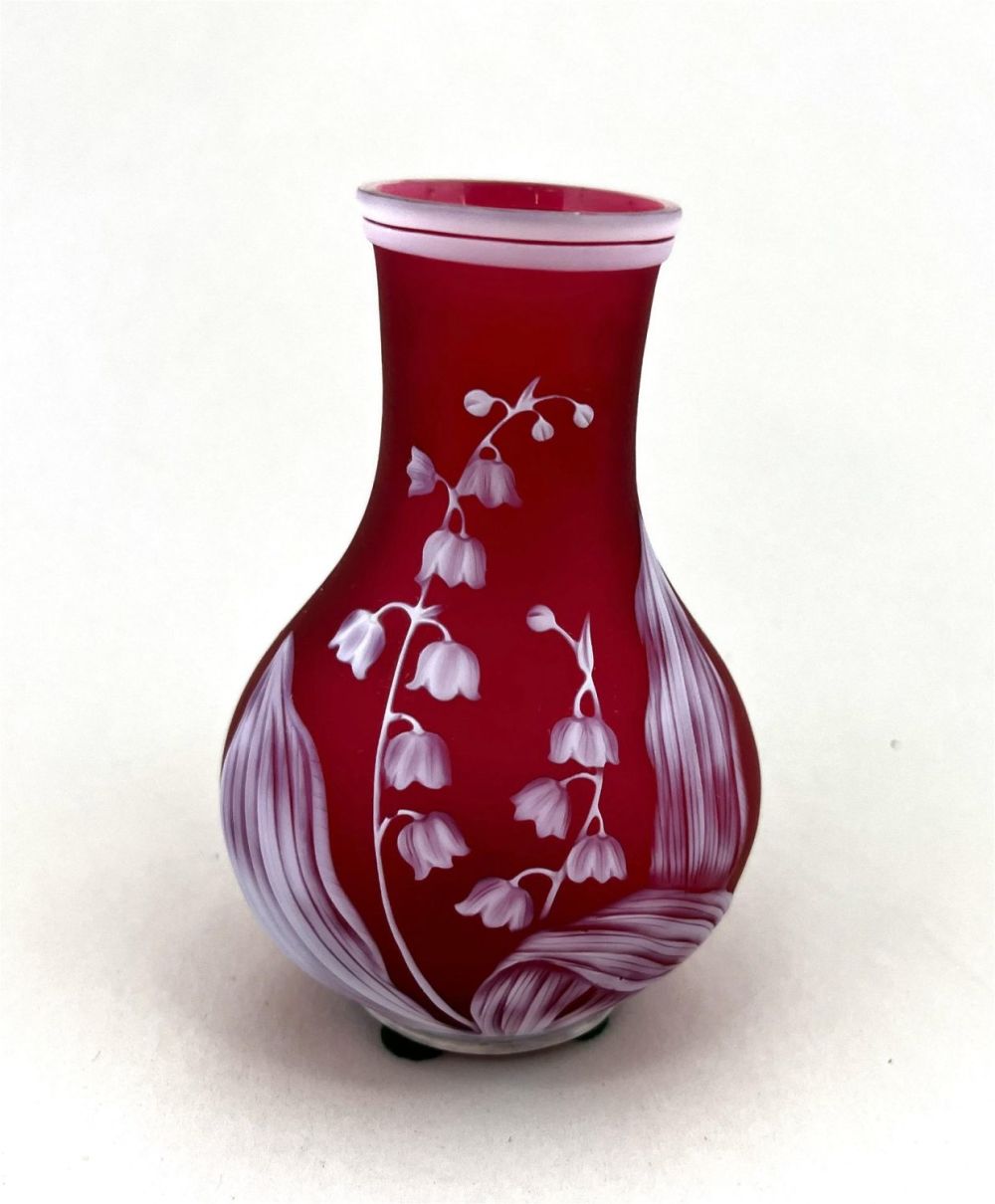 Lot 155: Webb English cameo glass vase