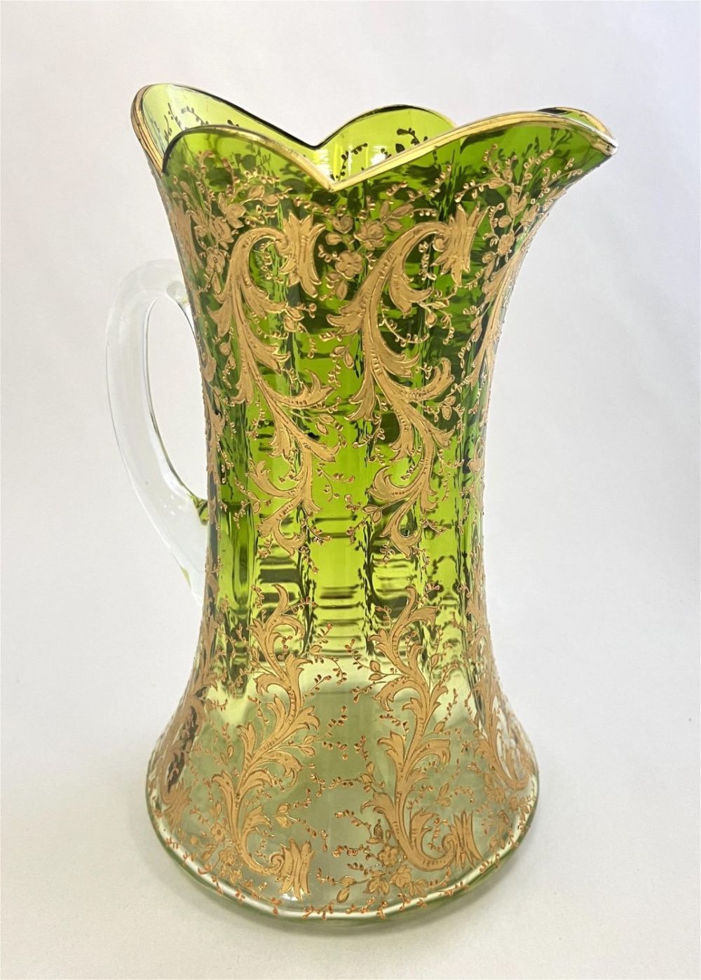 Lot 197: Moser green water pitcher
