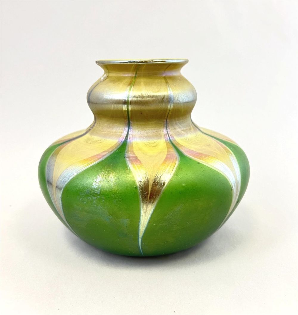 Lot 213: Tiffany decorated Favrile glass vase