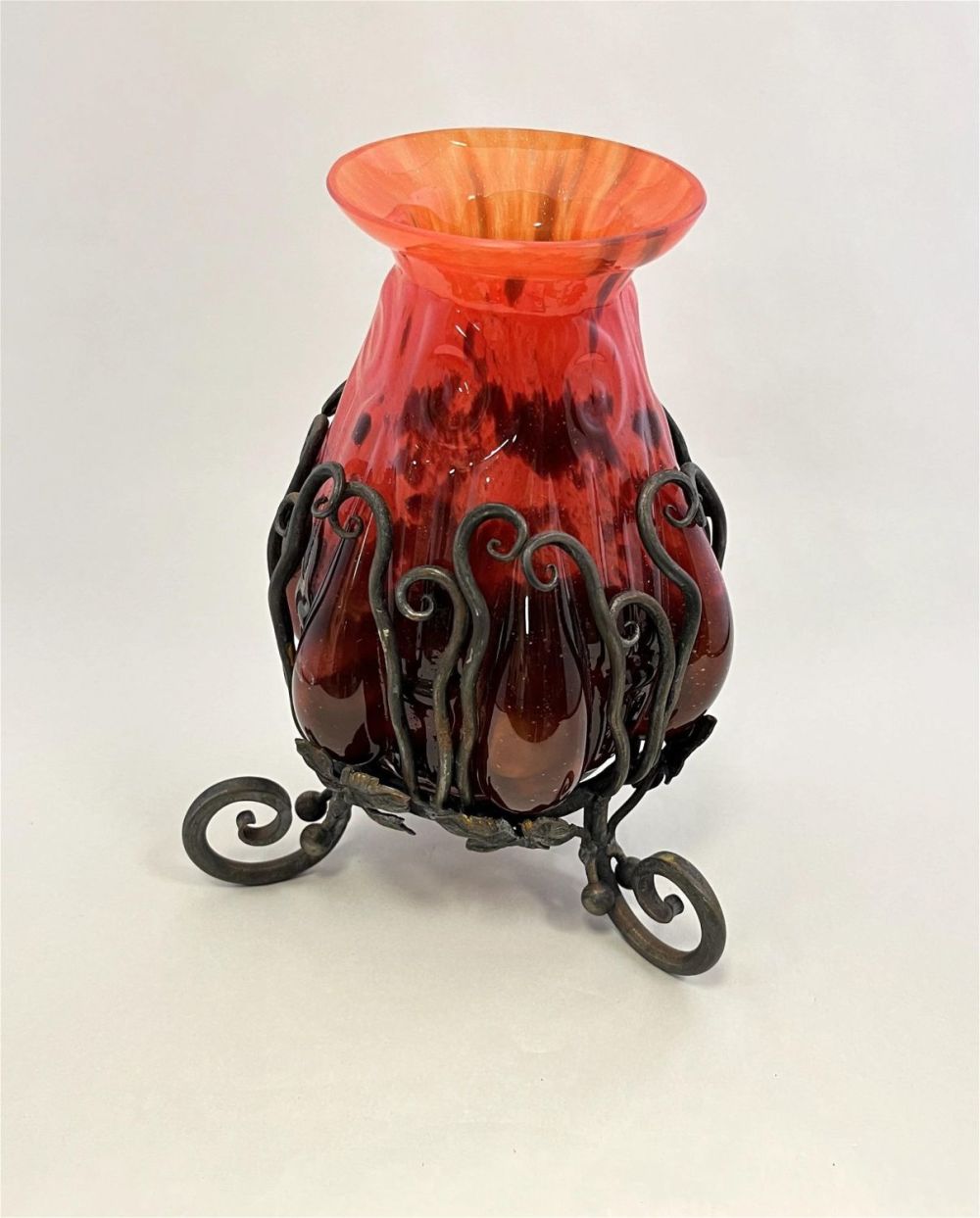Lot 328: Majorelle metal and glass vase