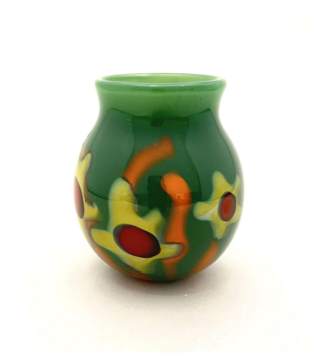 Lot 353: Mark Peiser green glass vase
