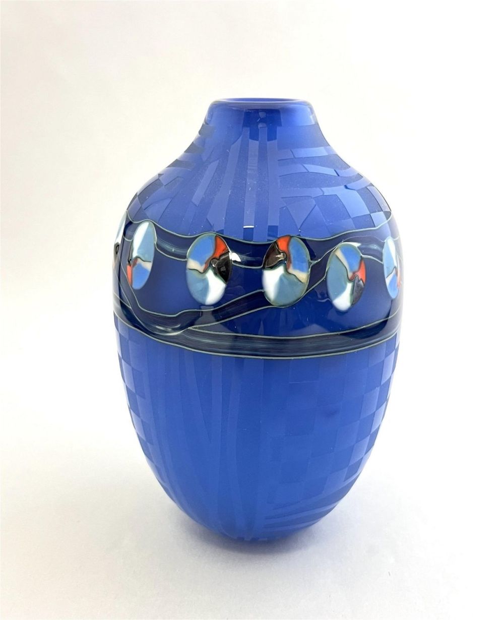Lot 362: John Byron marquetry and cut  vase