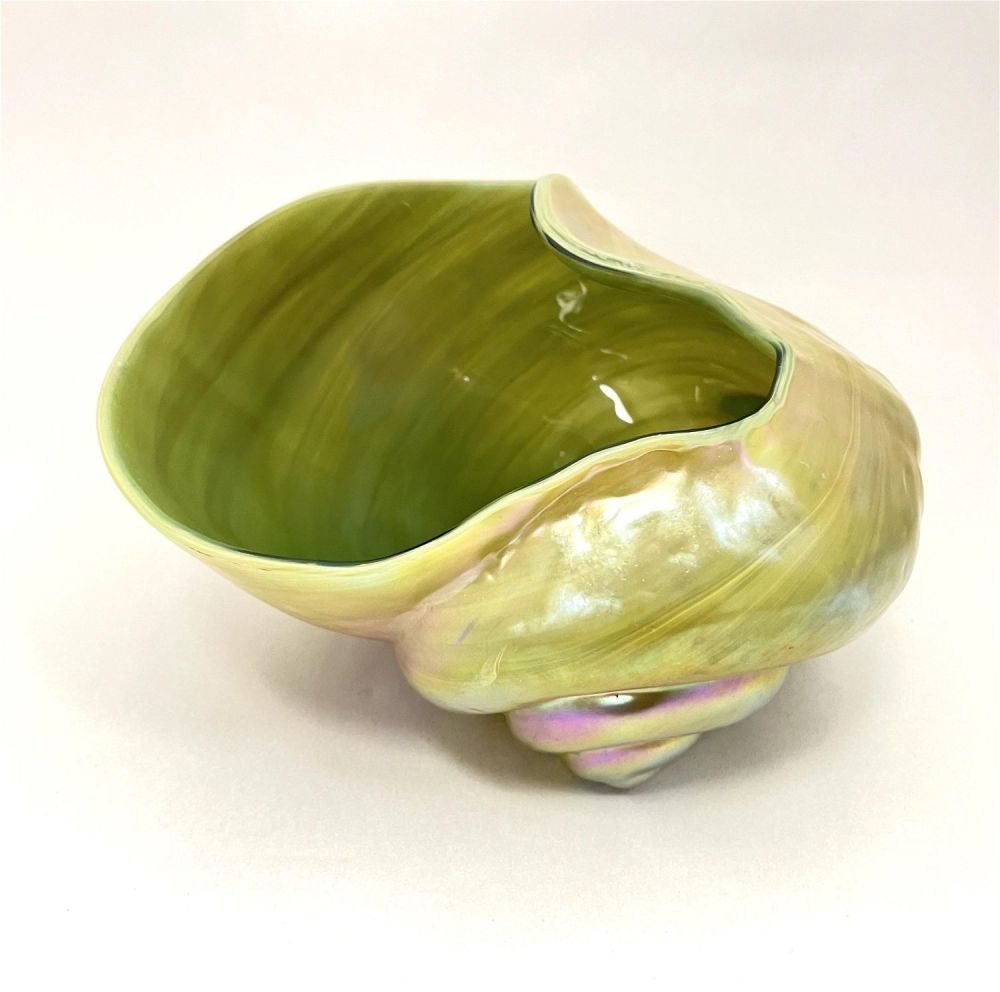 Lot 365: Iridescent Conch Shell glass sculpture