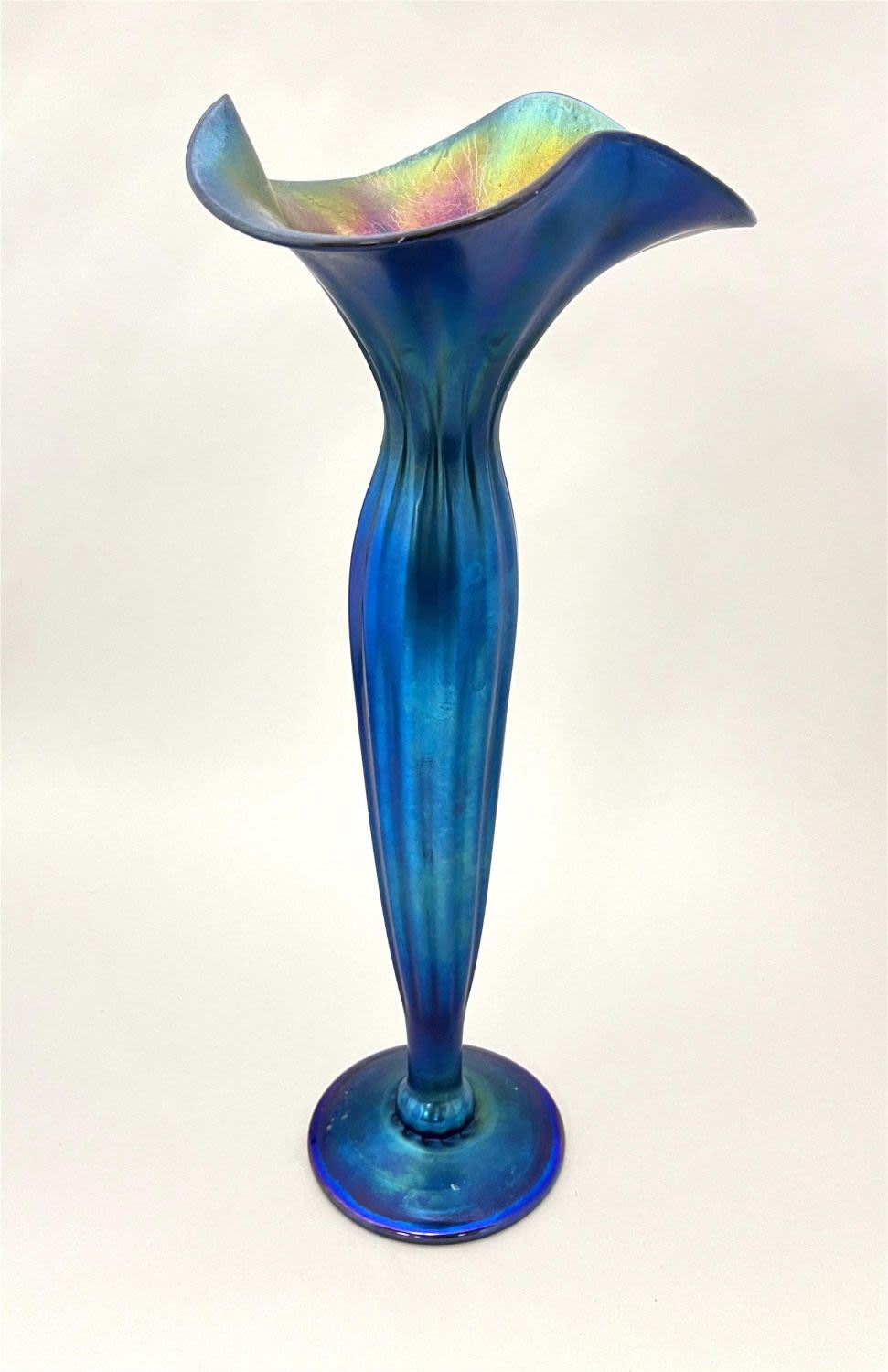 Lot 378: Lundberg blue flower form vase