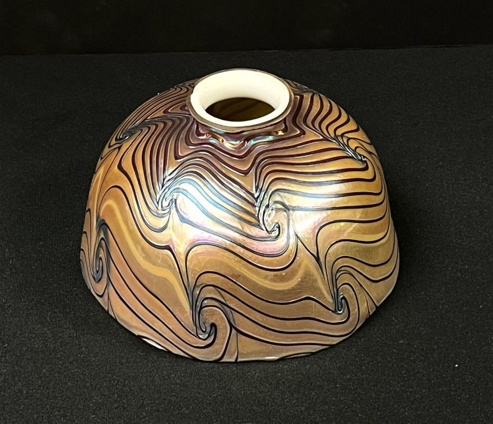 Lot 392: Gold iridescent lamp shade