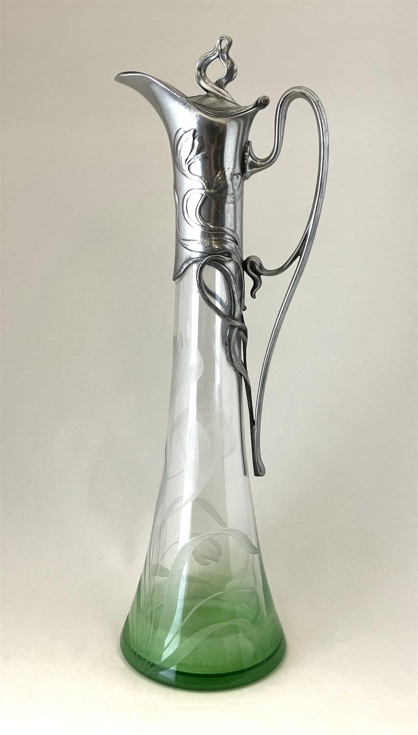 Lot 177: WMF glass and metal ewer