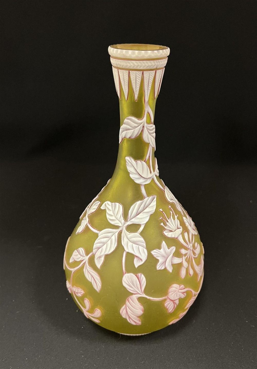 Lot 205: Webb three color cameo vase