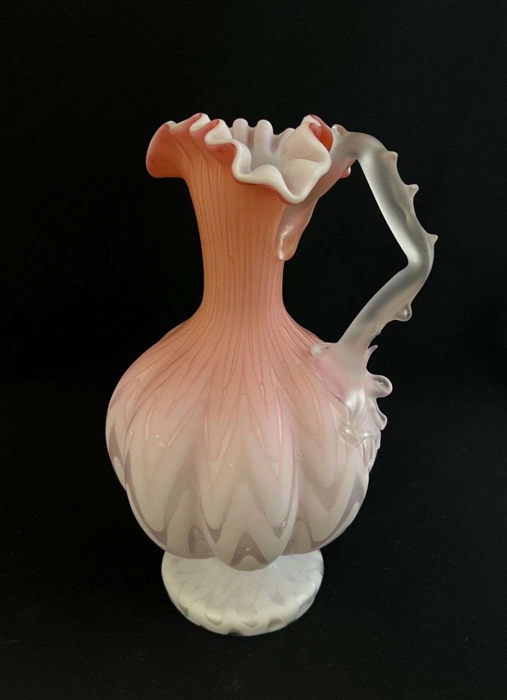Lot 212: Victorian MOP glass ewer