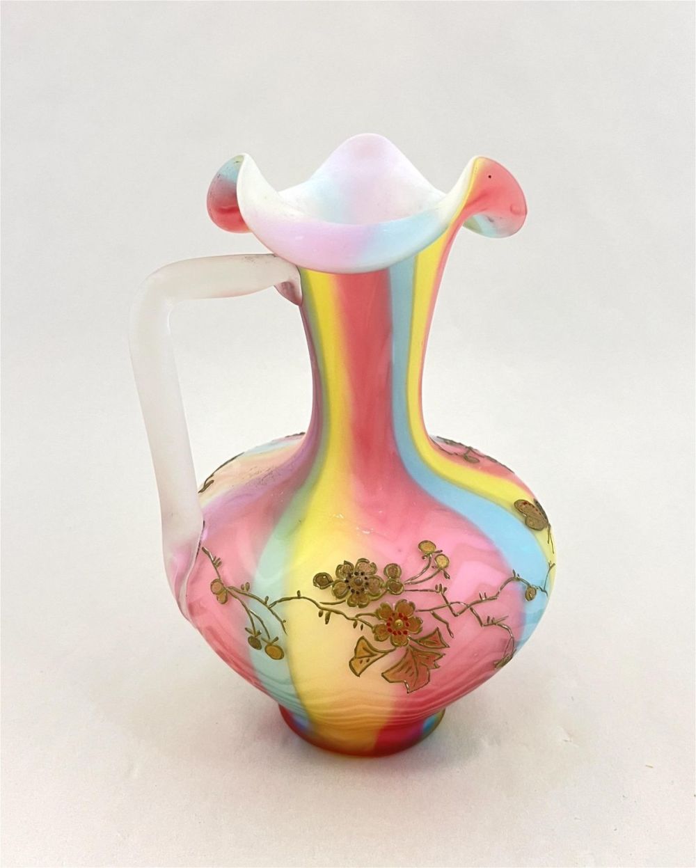 Lot 216: Rainbow MOP glass ewer