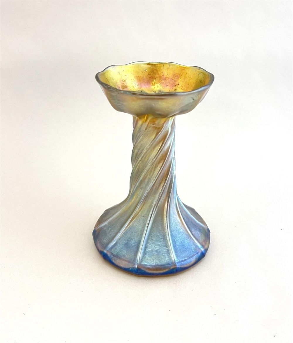 Lot 231: Tiffany gold Favrile candlestick
