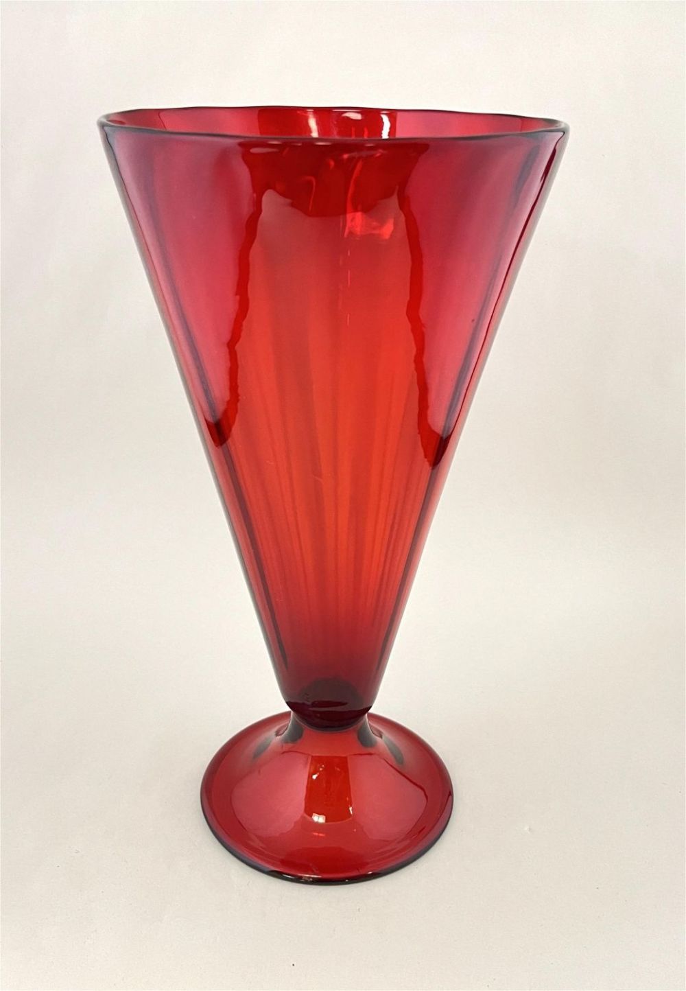 Lot 304: Steuben Selenium red glass vase