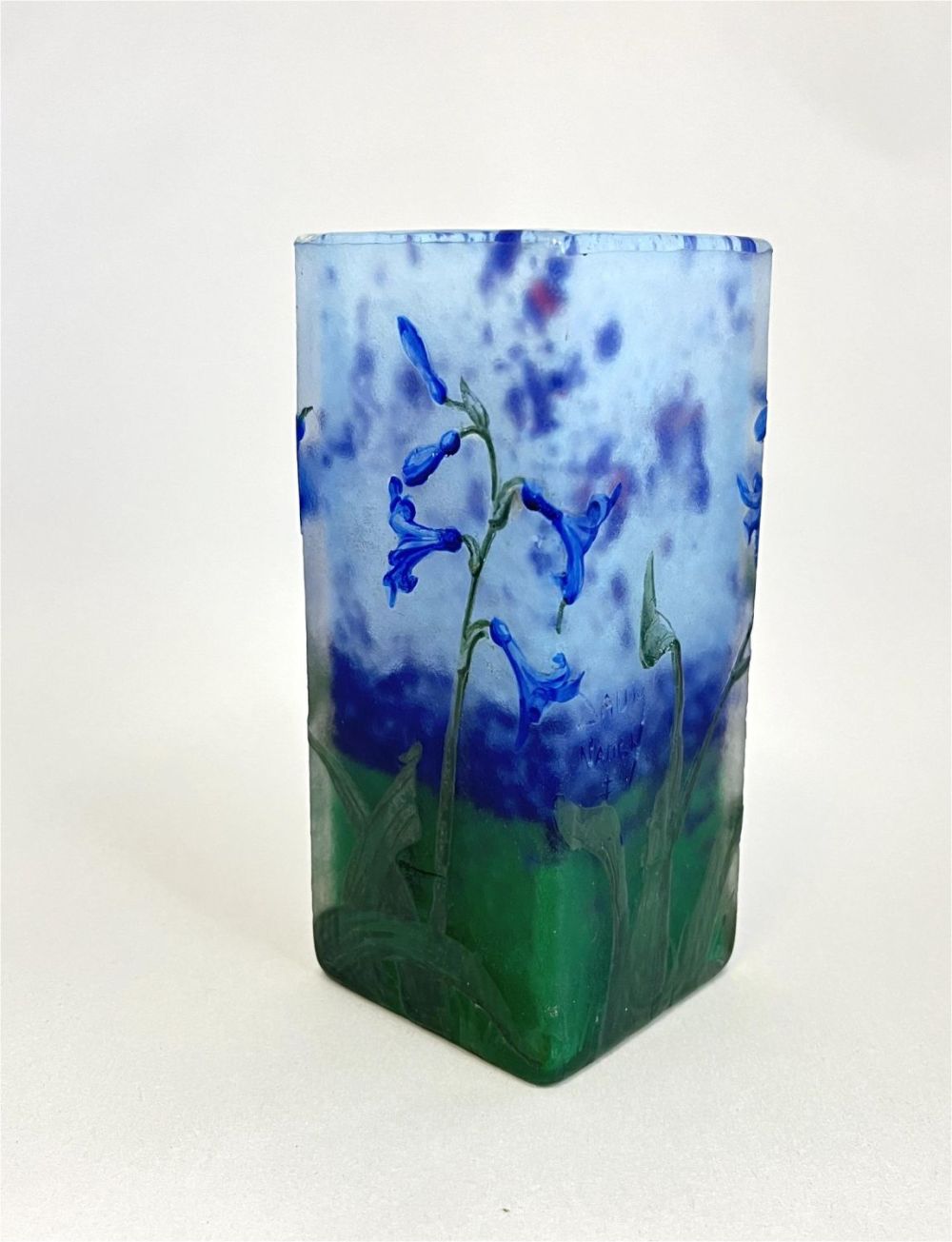 Lot 309: Daum blue flower cameo vase