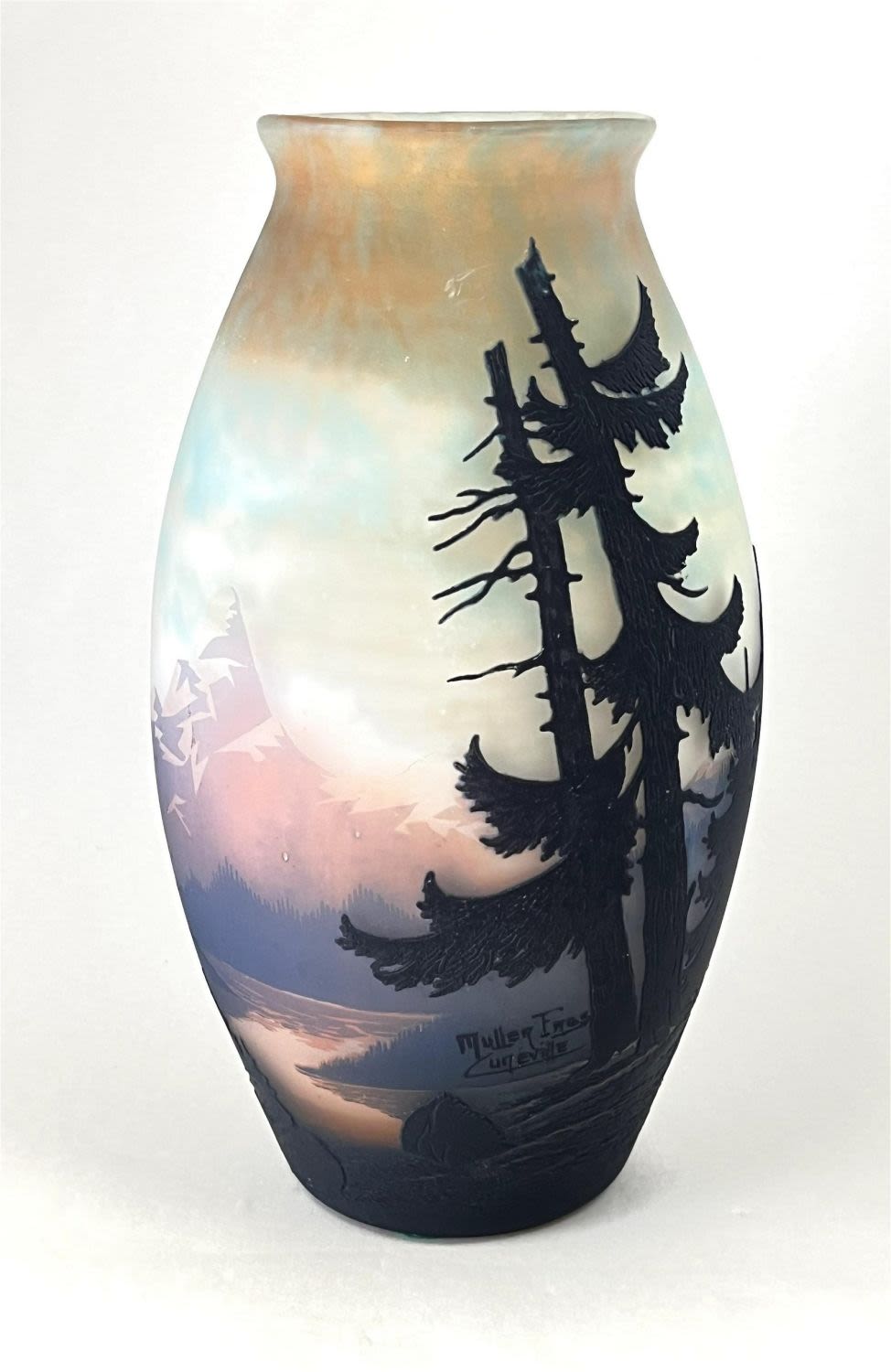 Lot 320: Muller Fres Broken Pine glass vase