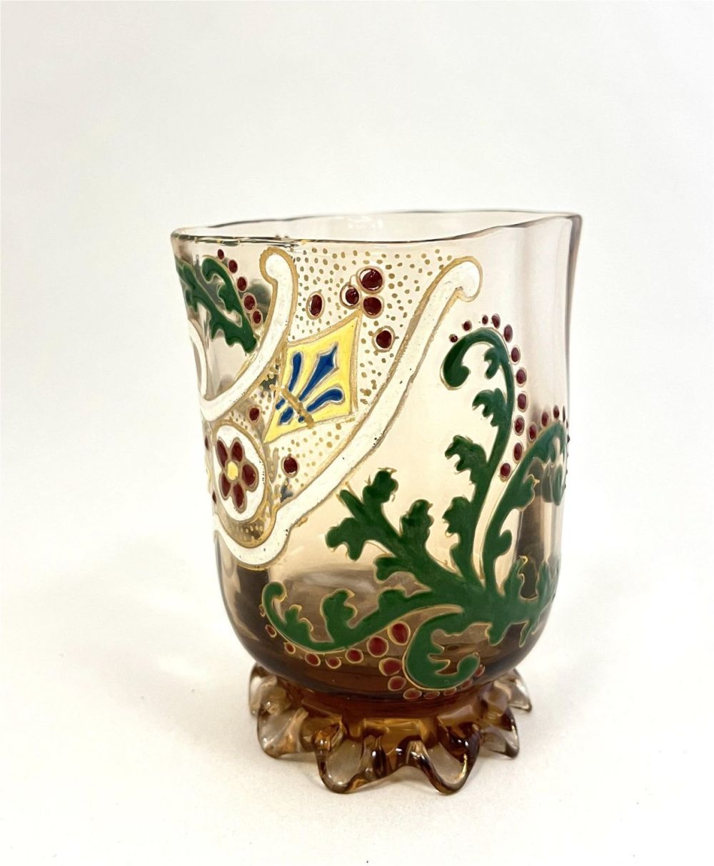 Lot 321: Early Galle dark amber tumbler