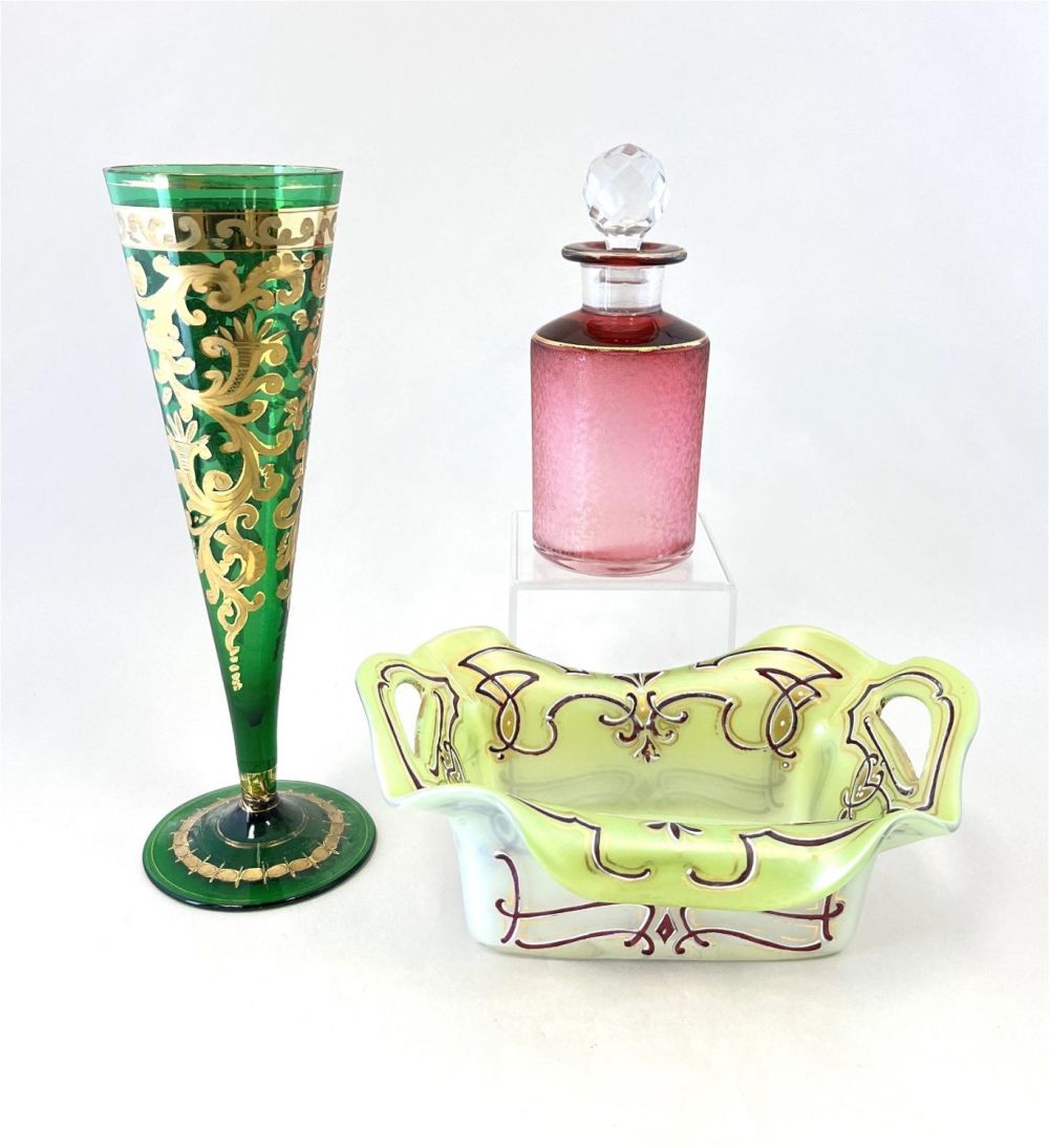 Lot 341: Three piece grouping of glass