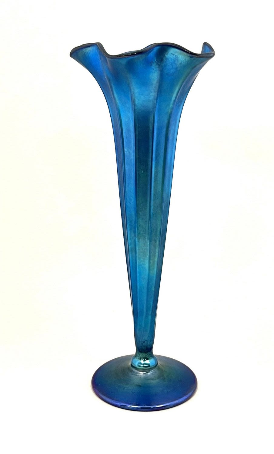 Lot 353: Lundberg blue iridescent glass vase