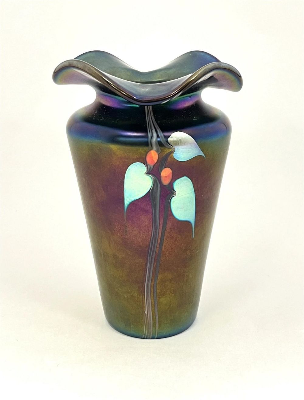 Lot 355: Stuart Abelman black glass vase