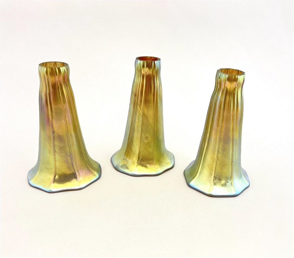 Lot 364: Three contemporary gold lily shades