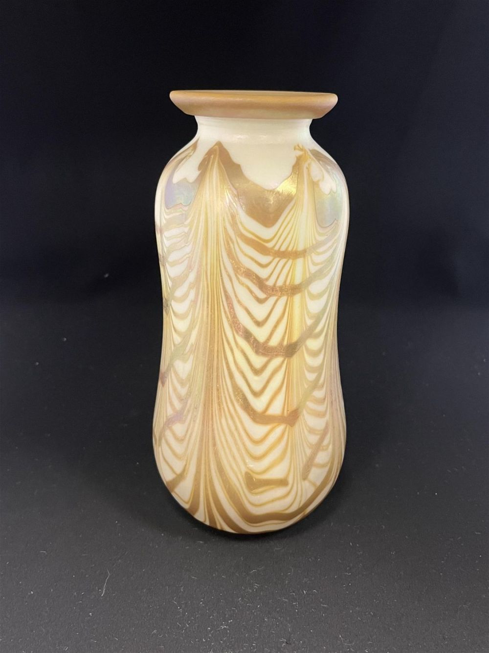 Lot 366: American iridescent art glass vase