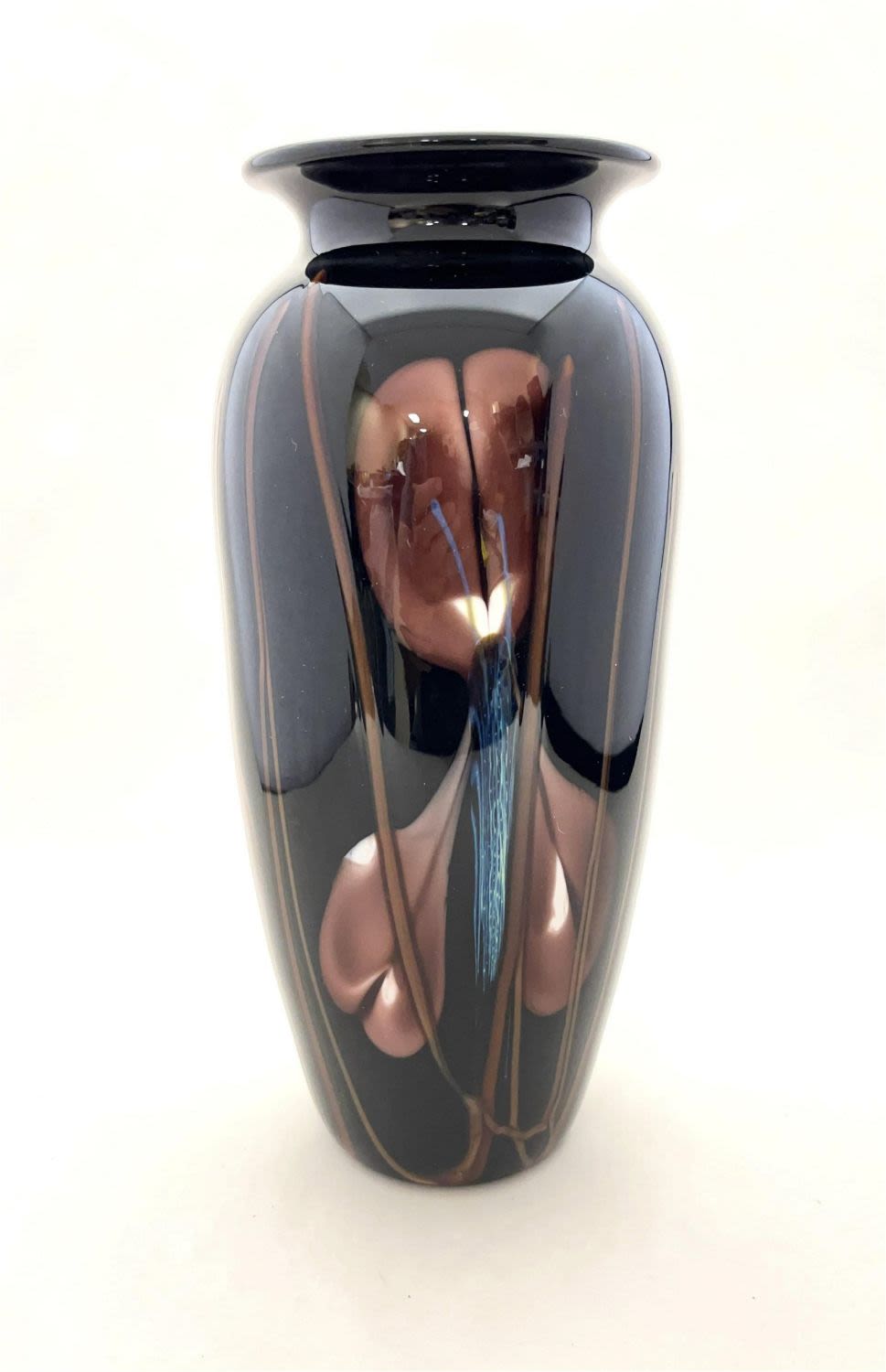 Lot 378: Rick Satava black art glass vase