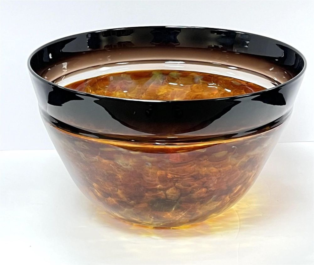 Lot 385: DKL studios art glass bowl
