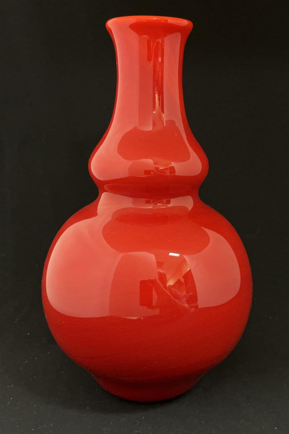 Lot 389: Charles Lotton Mandarin Red vase