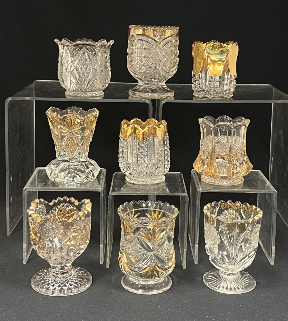 Lot 206: 9 gold stained glass toothpicks
